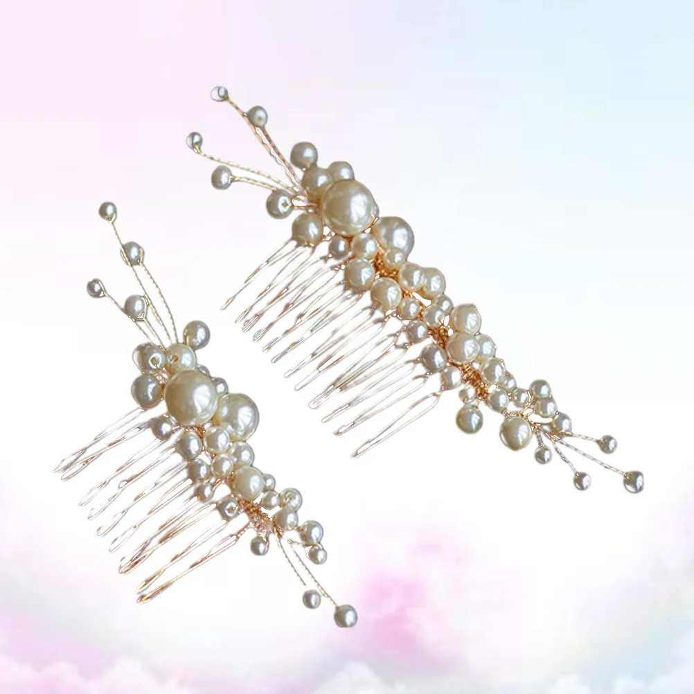 2 PCS Bride Insert Comb Flower Girl Hair Accessories Wedding Crystal Headpiece Pearl Bridal Headdress Pins 
2 PCS Bride Insert Comb Flower Girl Hair Accessories Wedding Crystal Headpiece Pearl Bridal Headdress Pins