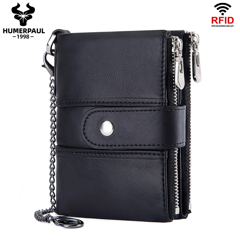 HUMERPAUL Genuine Leather Men Wallet Double Zipper Design Coin Purse Small Rfid Card Holder Wallets Standard Male Money Bag
HUMERPAUL Genuine Leather Men Wallet Double Zipper Design Coin Purse Small Rfid Card Holder Wallets Standard Male Money Bag