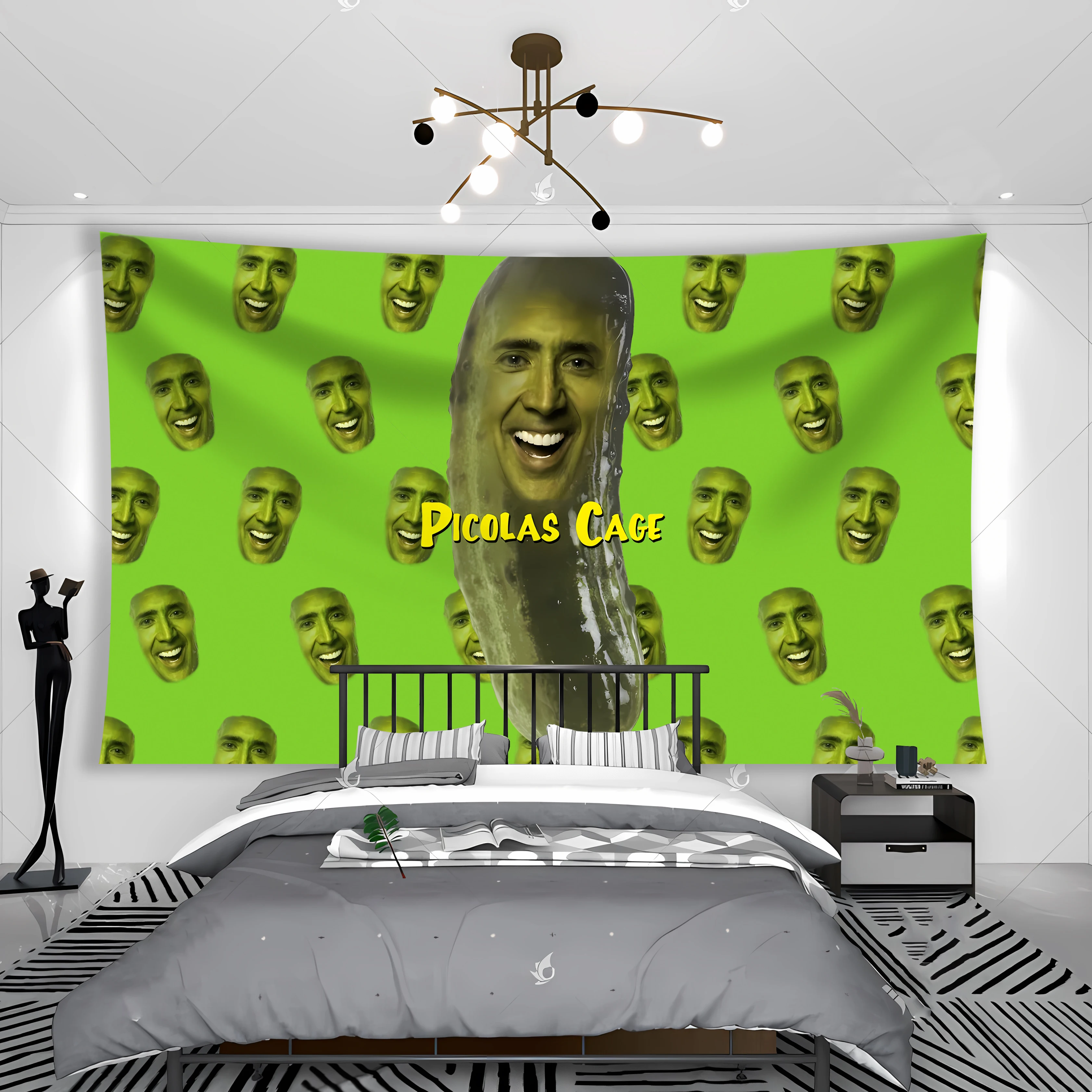Ffo Picolaras Cage Nicolas Tapestry Wall-Hung Cucumber Expression Hippie Bohemian Art Aesthetic Room Decorating Bedrooms
Ffo Picolaras Cage Nicolas Tapestry Wall-Hung Cucumber Expression Hippie Bohemian Art Aesthetic Room Decorating Bedrooms