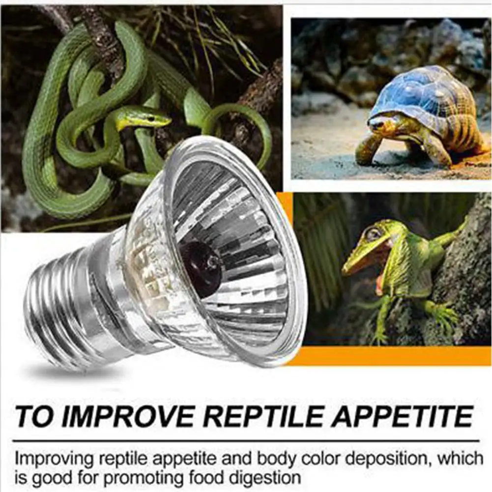 

25/50/75W UVA+UVB 3.0 Reptile Lamp Bulb Turtle Basking UV Light Bulbs Heating Lamp Amphibians Lizards Temperature Controller