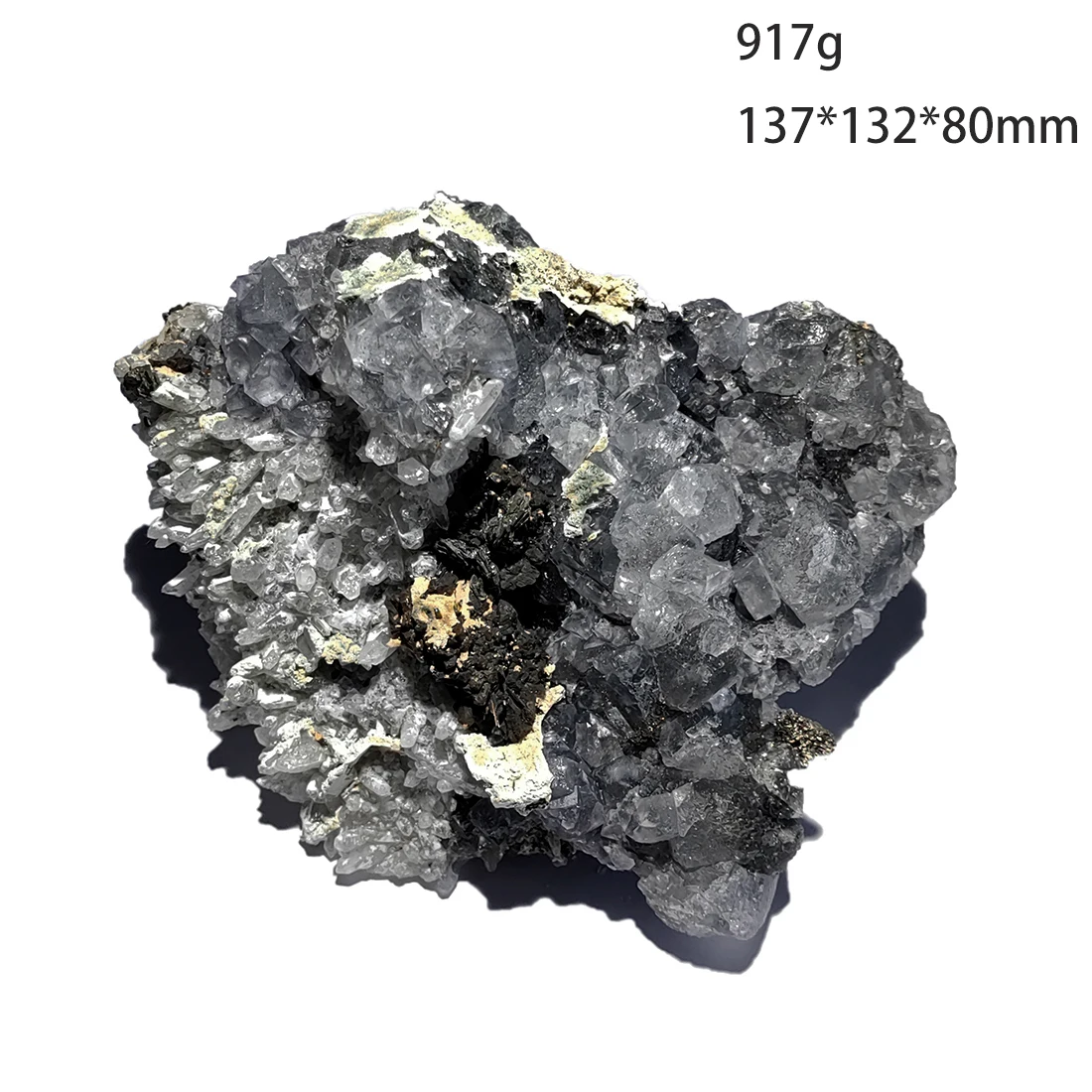 C3-8A 100% Natural Jamesonite Fluorite Quartz Cluster Mineral Crystal Specimen Yaogangxian Hunan Province China
C3-8A 100% Natural Jamesonite Fluorite Quartz Cluster Mineral Crystal Specimen Yaogangxian Hunan Province China