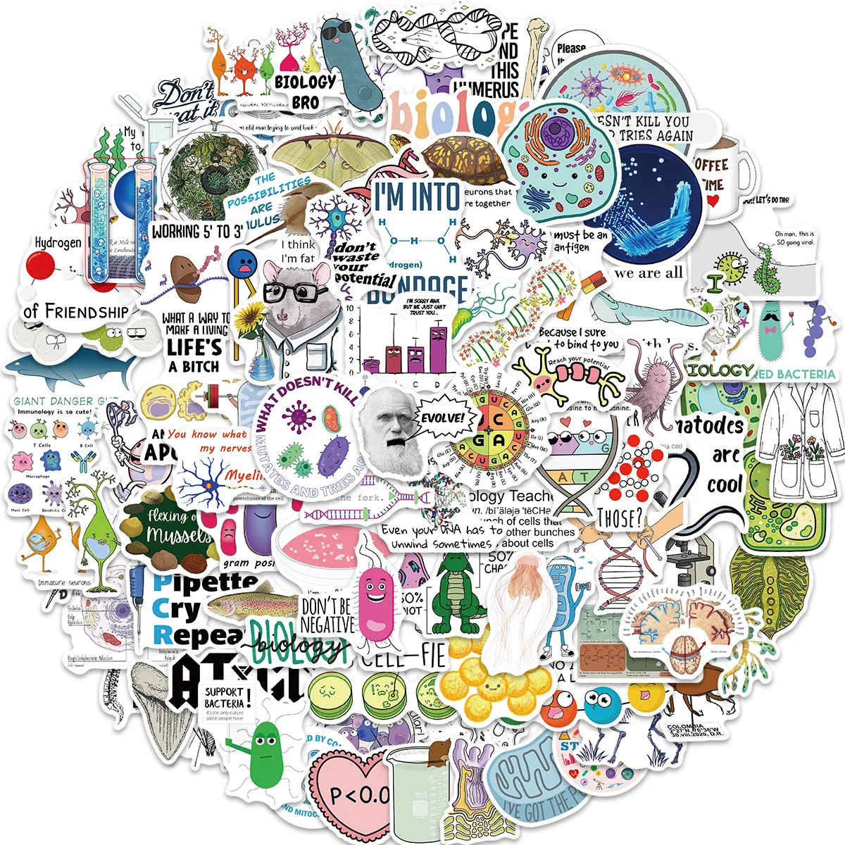 100pcs Cartoon Biology Stickers Graffiti DIY Waterproof Scrapbook Laptop Laptop Guitar Suitcase Guitar Car Funny Decals Toy
100pcs Cartoon Biology Stickers Graffiti DIY Waterproof Scrapbook Laptop Laptop Guitar Suitcase Guitar Car Funny Decals Toy