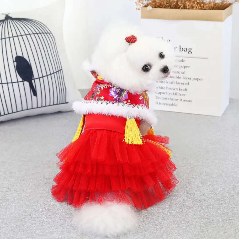 

Pet Cat Dog Chinese Style Clothes Spring Festival Cape Neck Red Envelope Christmas Day New Year Collar Bow Tie Costume Products