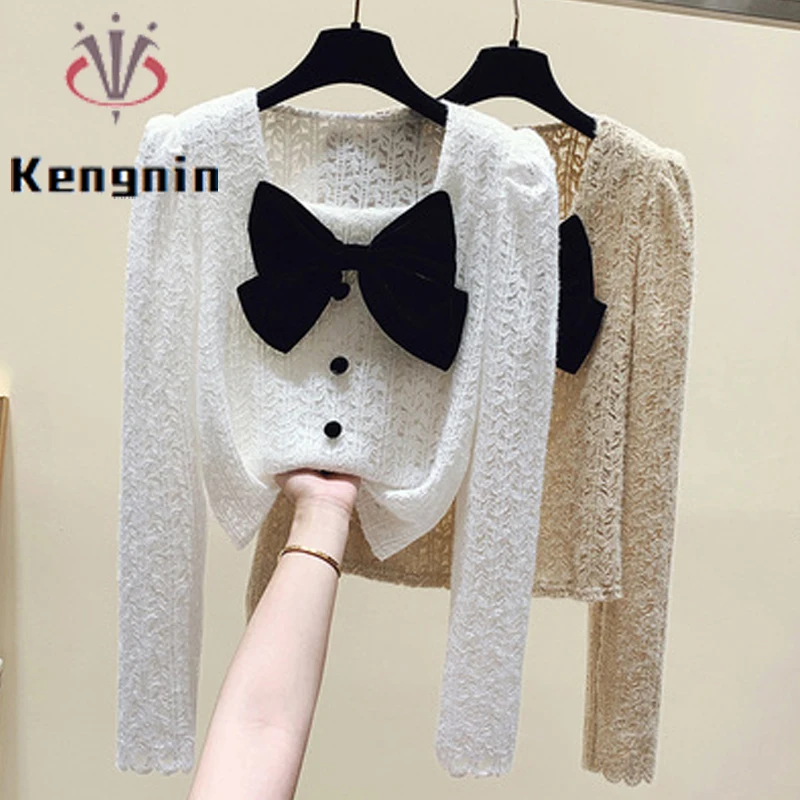 2022 Spring French Style Women's Shirts Big Bow Lace Ladies Blouse Long Sleeve V-Neck Sexy Female Tops Elegant Clothing KN351
2022 Spring French Style Women's Shirts Big Bow Lace Ladies Blouse Long Sleeve V-Neck Sexy Female Tops Elegant Clothing KN351