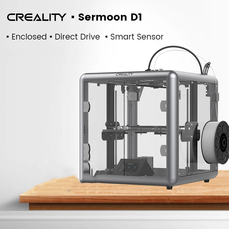

Creality 3D Printer Sermoon D1 Enclosed Machine 280x260x310mm Printing Size Silent Mainboard 4.3 Inch Color Touchscreen