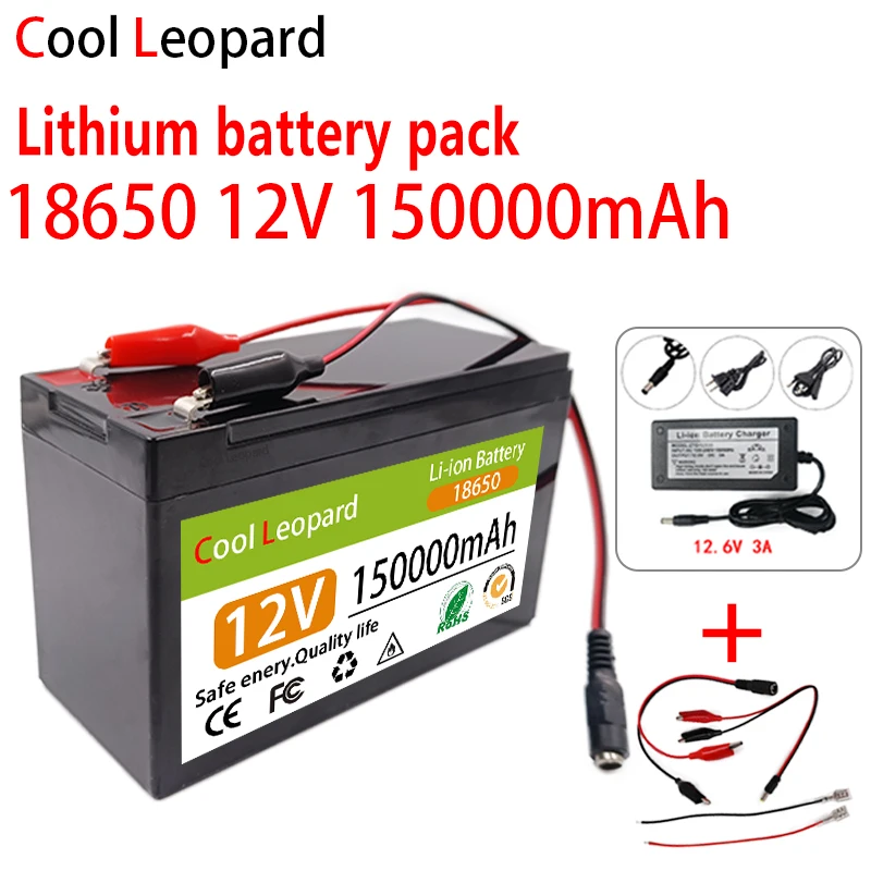 12V Battery 150Ah 18650 Lithium Battery Pack Rechargeable Battery For Solar Energy Electric Vehicle Battery 12.6V 3A Charger
12V Battery 150Ah 18650 Lithium Battery Pack Rechargeable Battery For Solar Energy Electric Vehicle Battery 12.6V 3A Charger