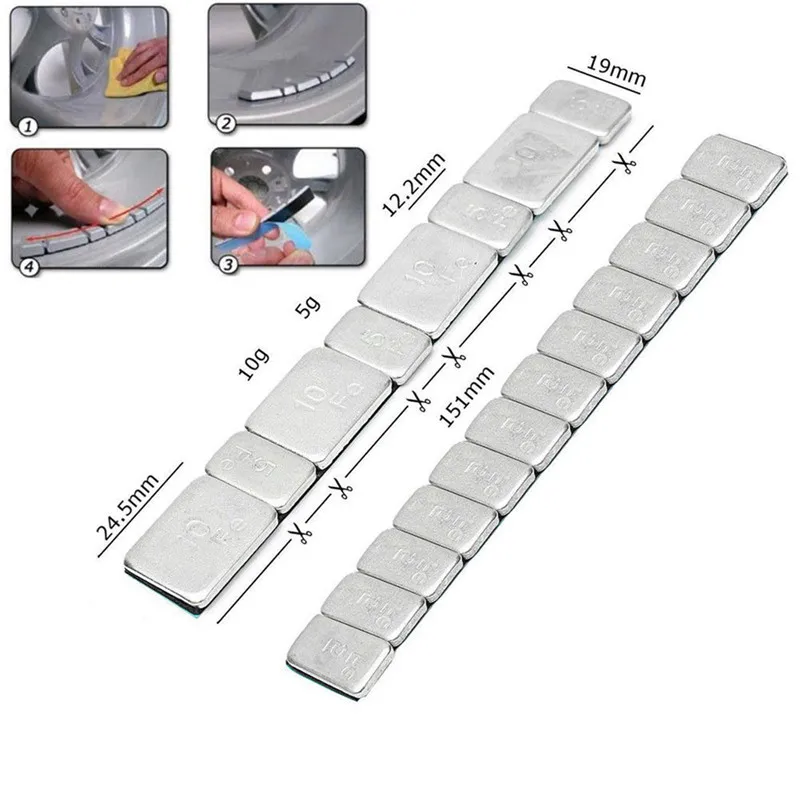 

60g Motorcycle Auto Cars Truck Adhesive Wheel Tire Balance Weights Wheel Tyre Balancing Bar Sticker Auto Accessories