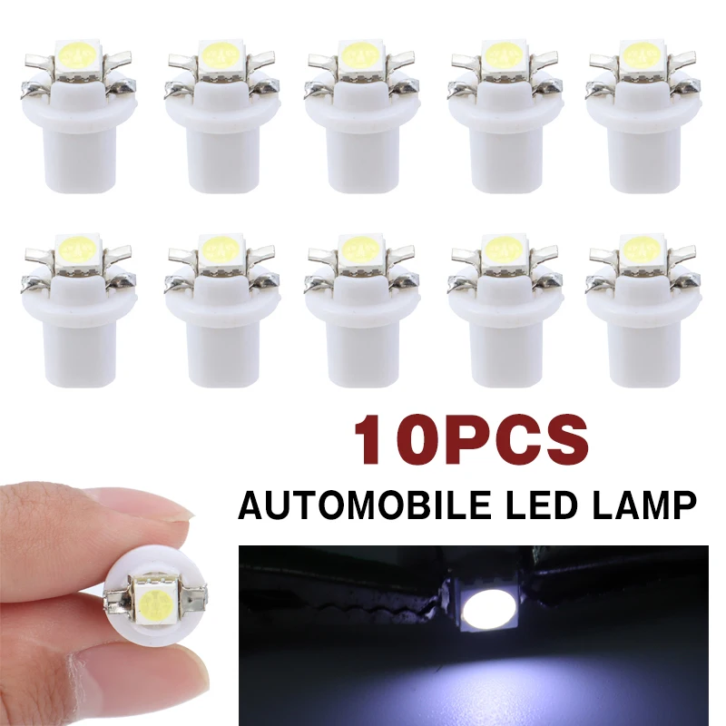 

10pcs T5 Car Interior Lamp Super Bright LED Reading Light Durable Auto Instrument Shifter Bulb Lamps For Vehicle Truck SUV