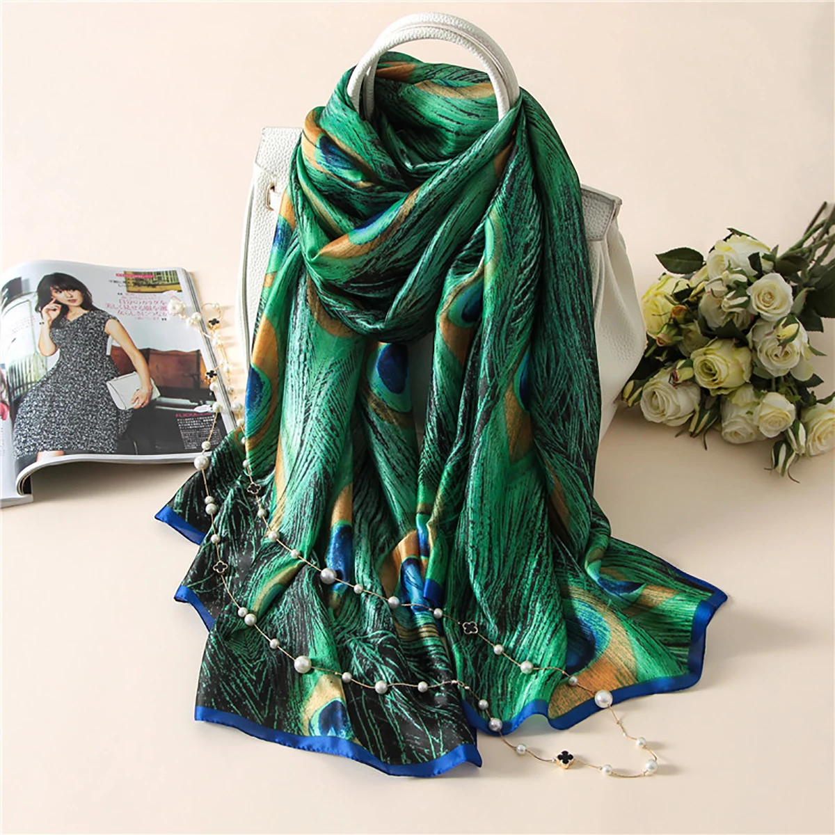 Uoozee 2023 New Female Scarf Summer Vintage Peacock Wraps Fashion Printed Silk Imitation Stoles Foulard Lady Shawl For Women
Uoozee 2023 New Female Scarf Summer Vintage Peacock Wraps Fashion Printed Silk Imitation Stoles Foulard Lady Shawl For Women