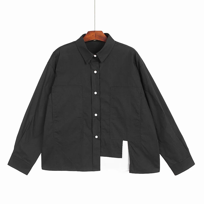 SuperAen Streetwear Style Long Sleeve Shirt Women's Autumn 2022 Black and White Contrast Color Hem Loose Shirt Top
SuperAen Streetwear Style Long Sleeve Shirt Women's Autumn 2022 Black and White Contrast Color Hem Loose Shirt Top