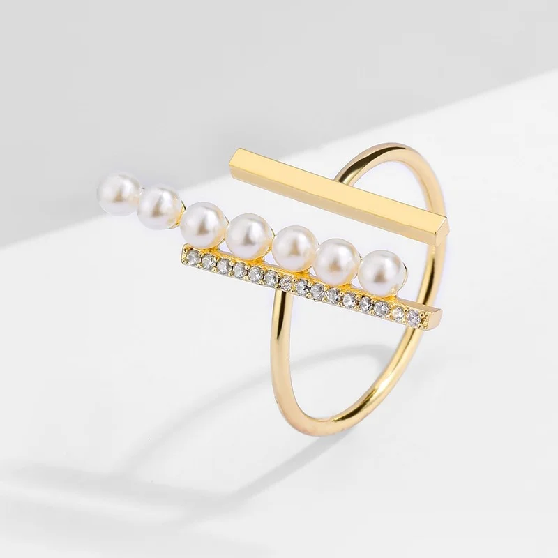 Fashion Elegant Romantic Pearl Aesthetic Rings for Women Simple Personality Design Open Cubic Zircon Ring Valentine's Day Gifts
Fashion Elegant Romantic Pearl Aesthetic Rings for Women Simple Personality Design Open Cubic Zircon Ring Valentine's Day Gifts