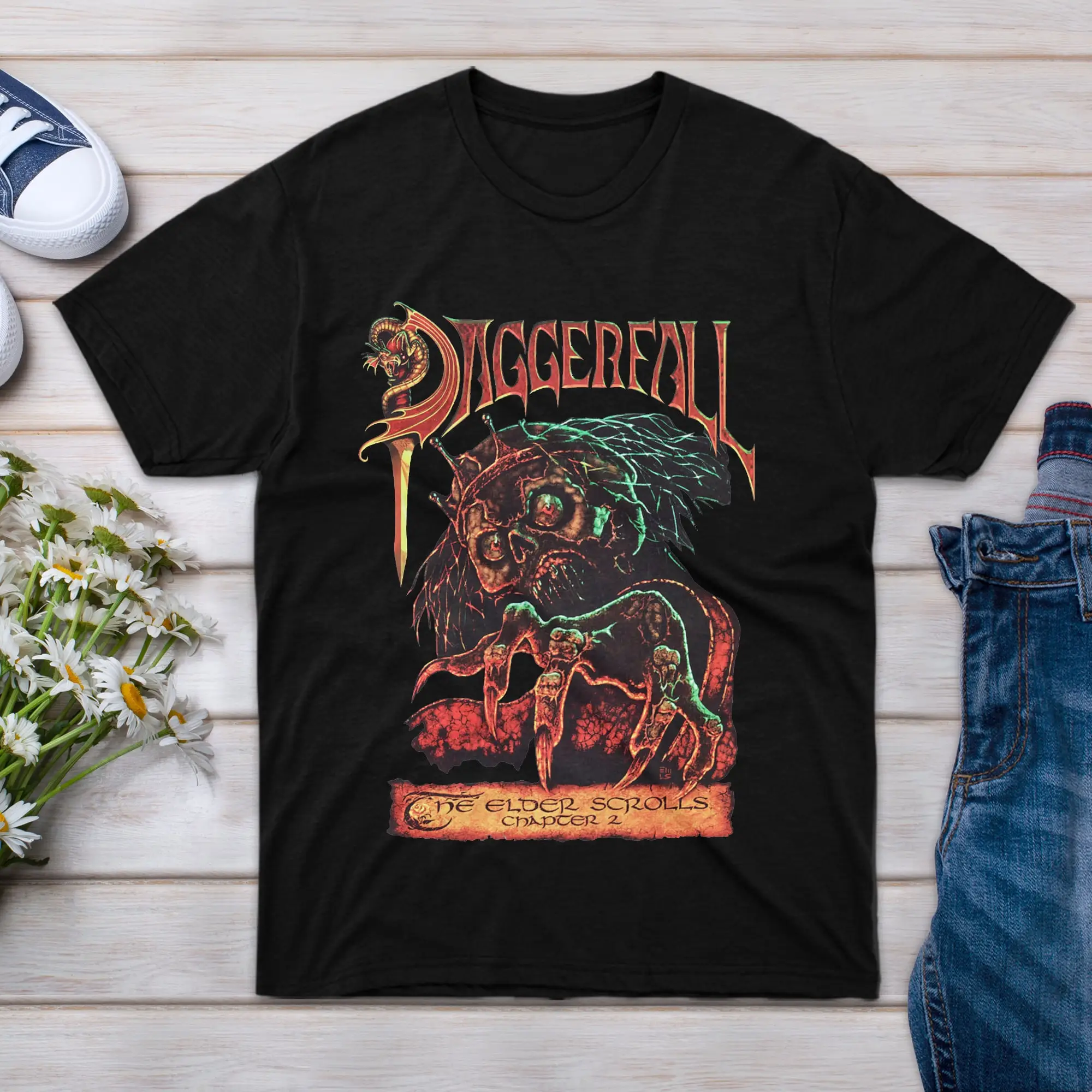 Футболка Daggerfall с рукавами для девочек новинка событий женщины короткие мужчин