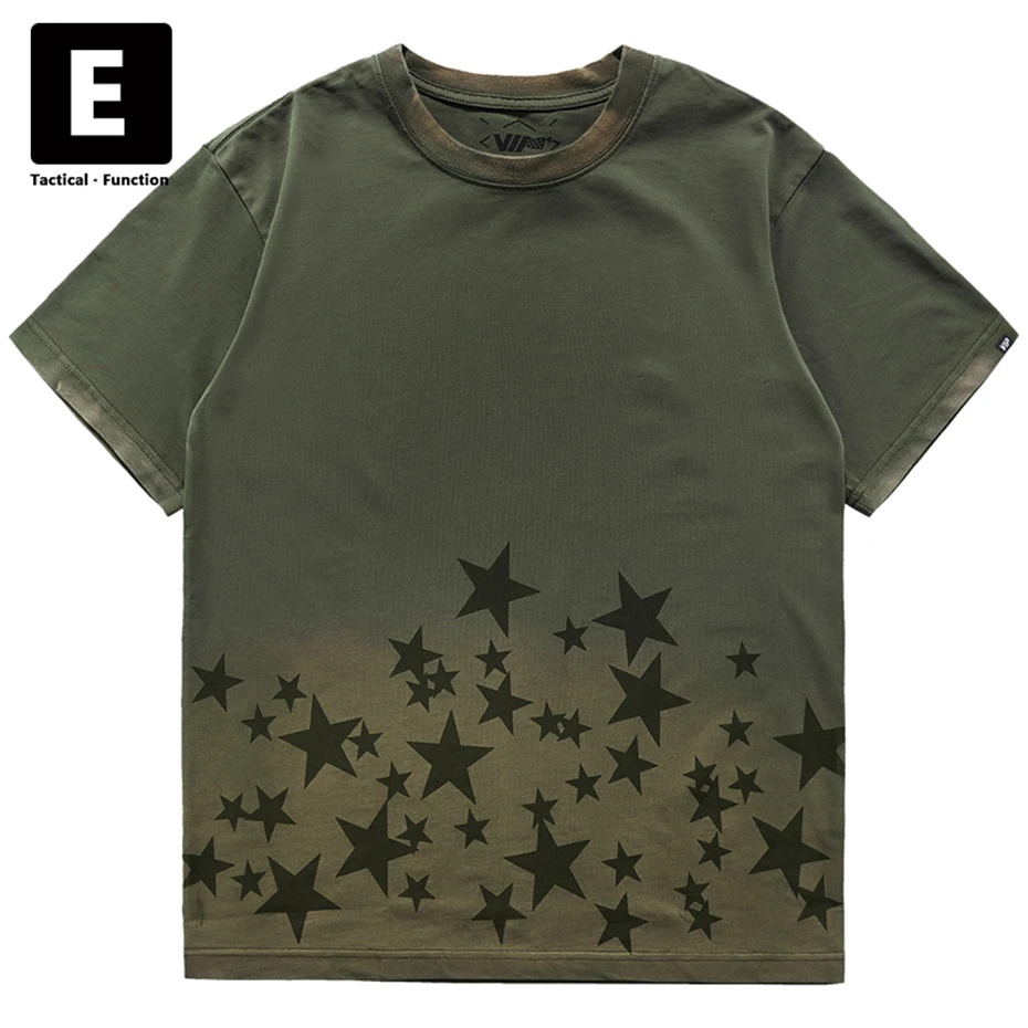 Vintage Military T-shirt Men Summer Tops Tees Green Short Sleeve Tshirt Streetwear Pentagram Print Retro Shirt Cotton 
Vintage Military T-shirt Men Summer Tops Tees Green Short Sleeve Tshirt Streetwear Pentagram Print Retro Shirt Cotton