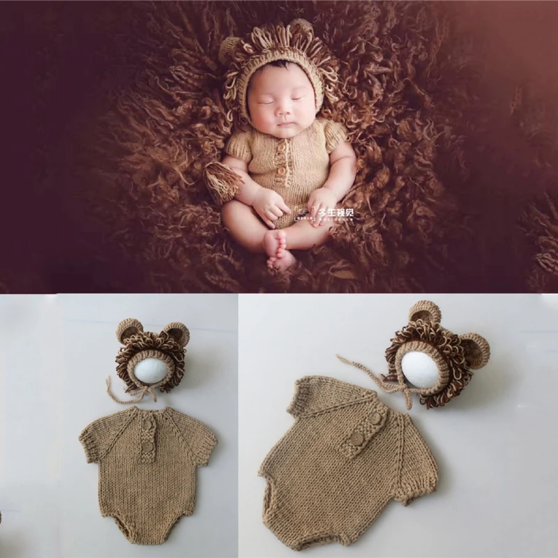 Костюм для новорожденных с Львом, одежда для фотосъемки, шапка, комбинезон, детская вязаная Пижама
Костюм для новорожденных с Львом, одежда для фотосъемки, шапка, комбинезон, детская вязаная Пижама