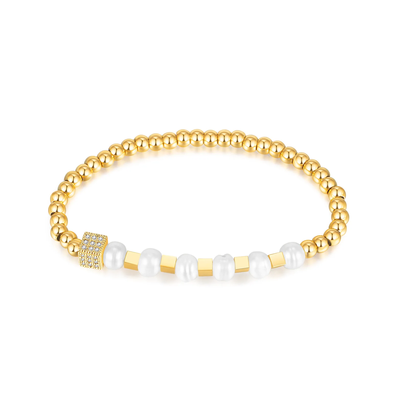 Japanese and Korean Niche Design Sense Transfer Bead Splicing Natural Freshwater Pearl Inlaid Zircon Stainless Steel Bracelet
Japanese and Korean Niche Design Sense Transfer Bead Splicing Natural Freshwater Pearl Inlaid Zircon Stainless Steel Bracelet
