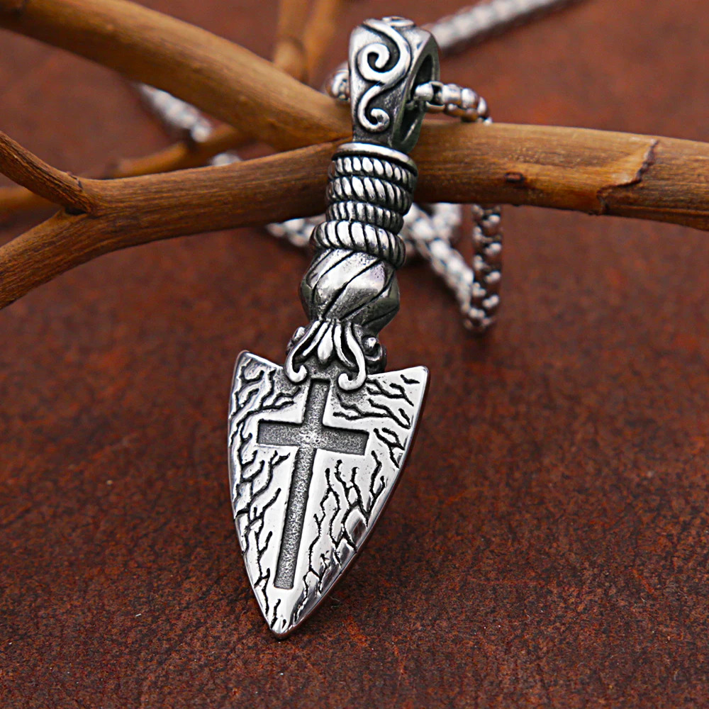 Punk Hip Hop Stainless Steel Cross Pendant Necklace Men Retro Biker Viking Spear Necklace Fashion Amulet Jewelry Gift Chains
Punk Hip Hop Stainless Steel Cross Pendant Necklace Men Retro Biker Viking Spear Necklace Fashion Amulet Jewelry Gift Chains