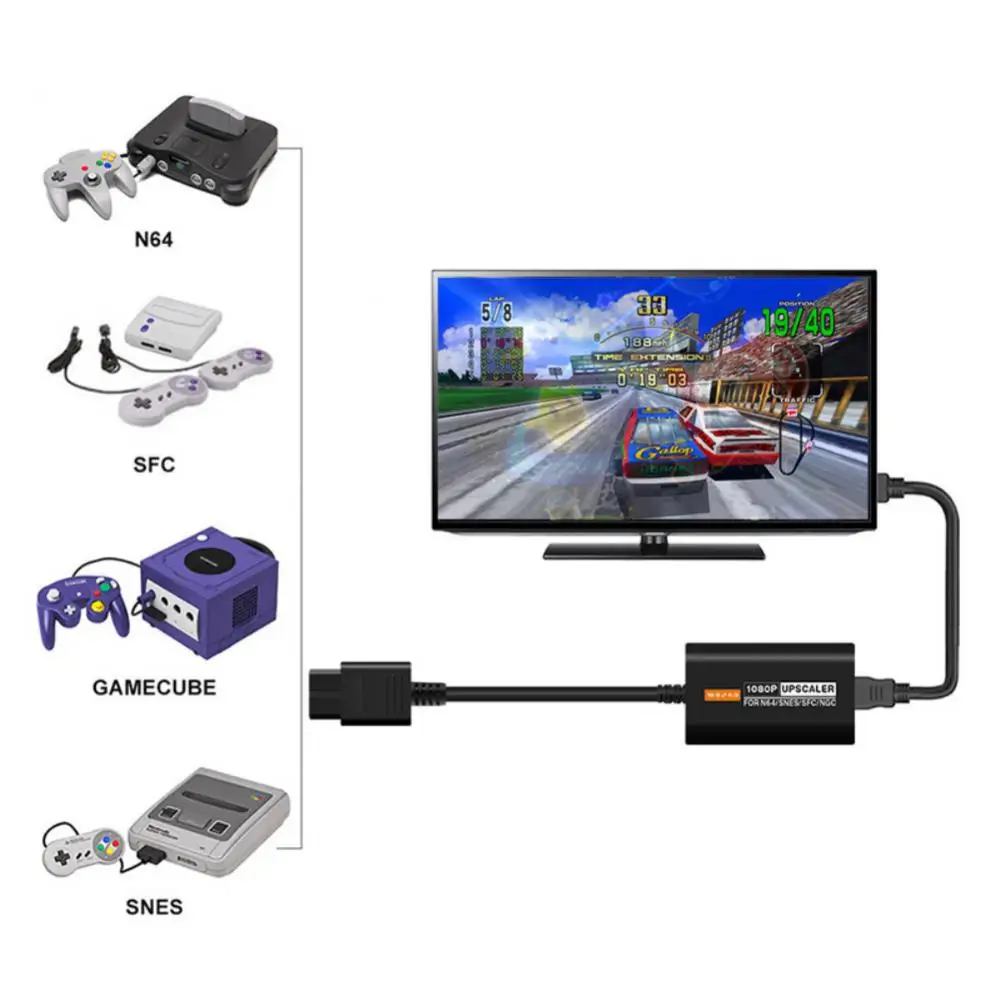 Адаптер контроллера для N64/Snes/Sfc/для Ngc видео преобразования HDMI-совместимый игровой аксессуар Upscaler адаптер 1080p
Адаптер контроллера для N64/Snes/Sfc/для Ngc видео преобразования HDMI-совместимый игровой аксессуар Upscaler адаптер 1080p