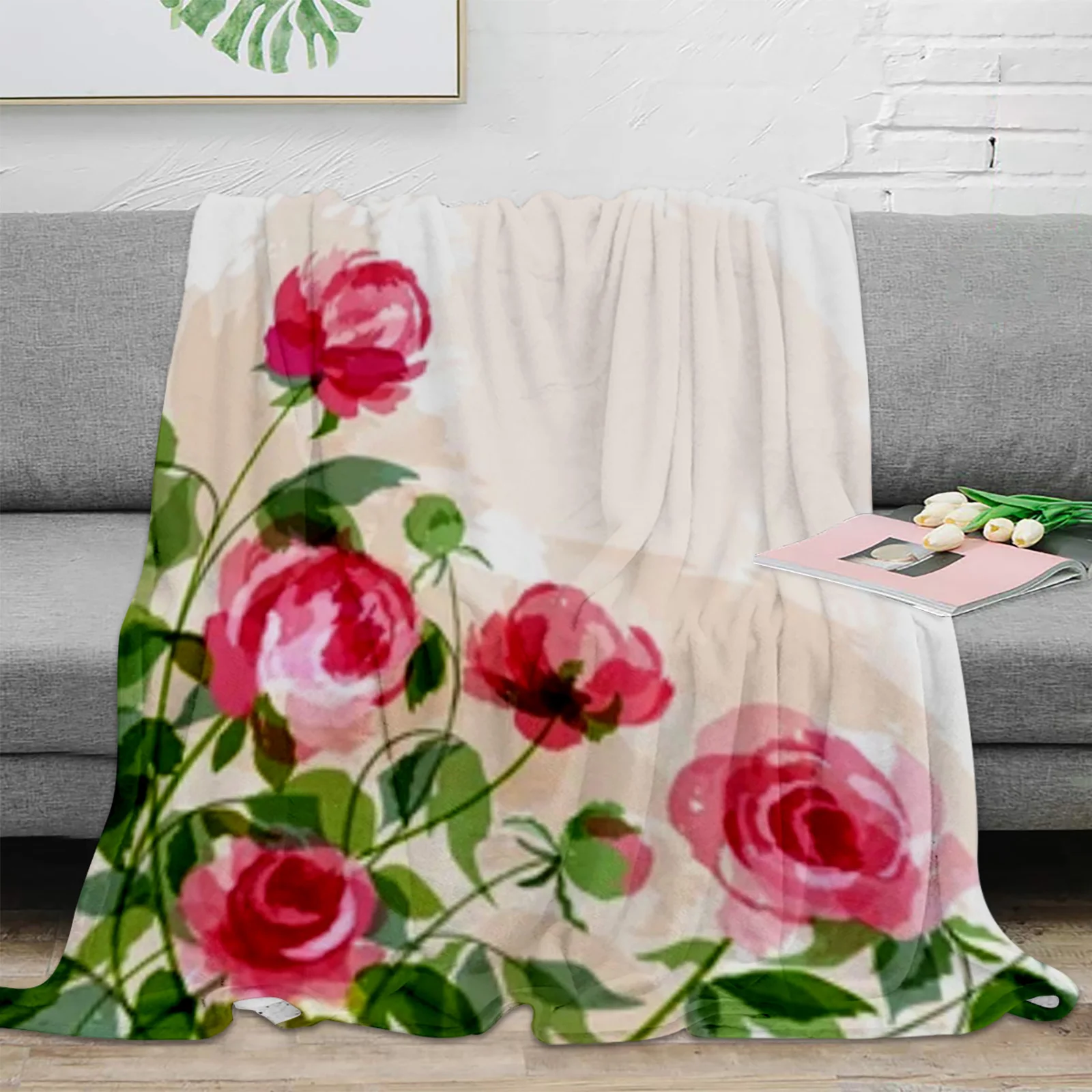 Colourful Flowers Flannel Throw Blanket Red Rose Romantic Theme Blanket Valentine's Day Gift for Girl Women King Queen Full Size
Colourful Flowers Flannel Throw Blanket Red Rose Romantic Theme Blanket Valentine's Day Gift for Girl Women King Queen Full Size