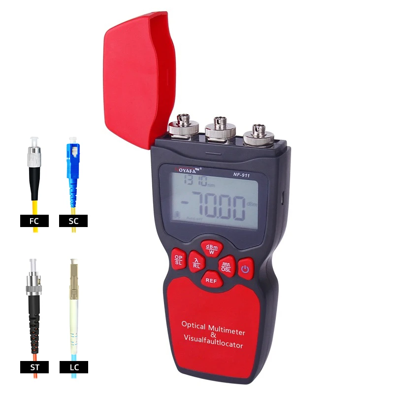 3-in-1 Optical Multimeter Optical Fiber Tester Optical Power Meter Tester Visual Fault Locator (NF-911)
3-in-1 Optical Multimeter Optical Fiber Tester Optical Power Meter Tester Visual Fault Locator (NF-911)