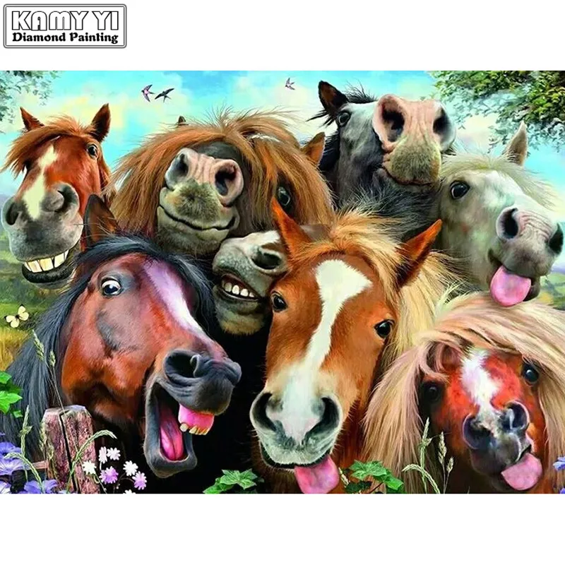 5D Full Diamond Painting Animal happy colorful Horses Diamond Mosaic Embroidery Cross Stitch Handmade Crafts Home Decoration 
5D Full Diamond Painting Animal happy colorful Horses Diamond Mosaic Embroidery Cross Stitch Handmade Crafts Home Decoration