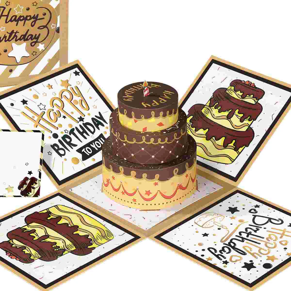 Cake Birthday Cards Earth Tones Up Greeting Cards 3D Papercraft Explosion Gift Box Birthday Party Supply
Cake Birthday Cards Earth Tones Up Greeting Cards 3D Papercraft Explosion Gift Box Birthday Party Supply