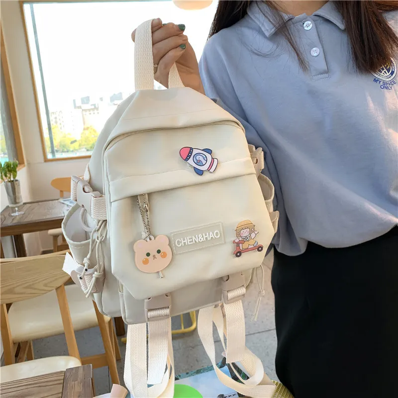 

Новый рюкзак женский корейский Повседневный однотонный нейлоновый Водонепроницаемый модный рюкзак для книг школьные сумки для девочек милые рюкзаки