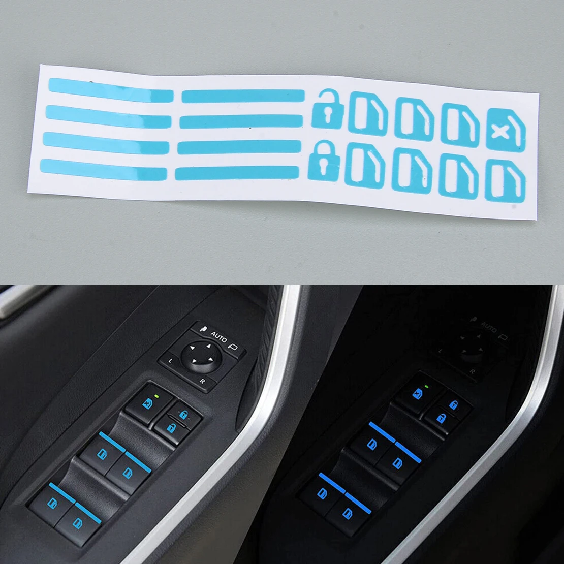 Fluorescent Door Window Switch Button Sticker Decal Set Night Safety Luminous Blue PET Car Universal
Fluorescent Door Window Switch Button Sticker Decal Set Night Safety Luminous Blue PET Car Universal
