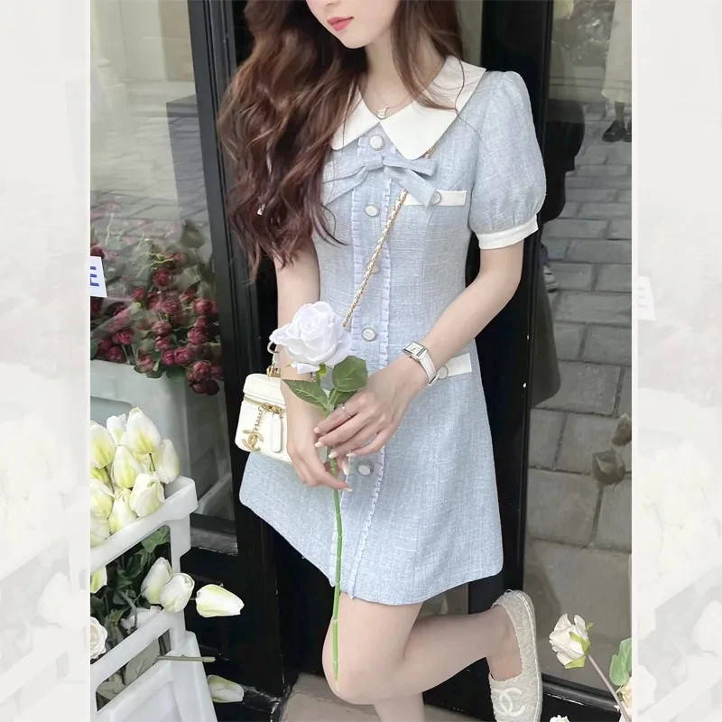 Women French Elegant A-line Mini Dress Summer Female Casual Korean Japanese Fashion Type One-Piece Dresses Clothing Vestidos
Women French Elegant A-line Mini Dress Summer Female Casual Korean Japanese Fashion Type One-Piece Dresses Clothing Vestidos