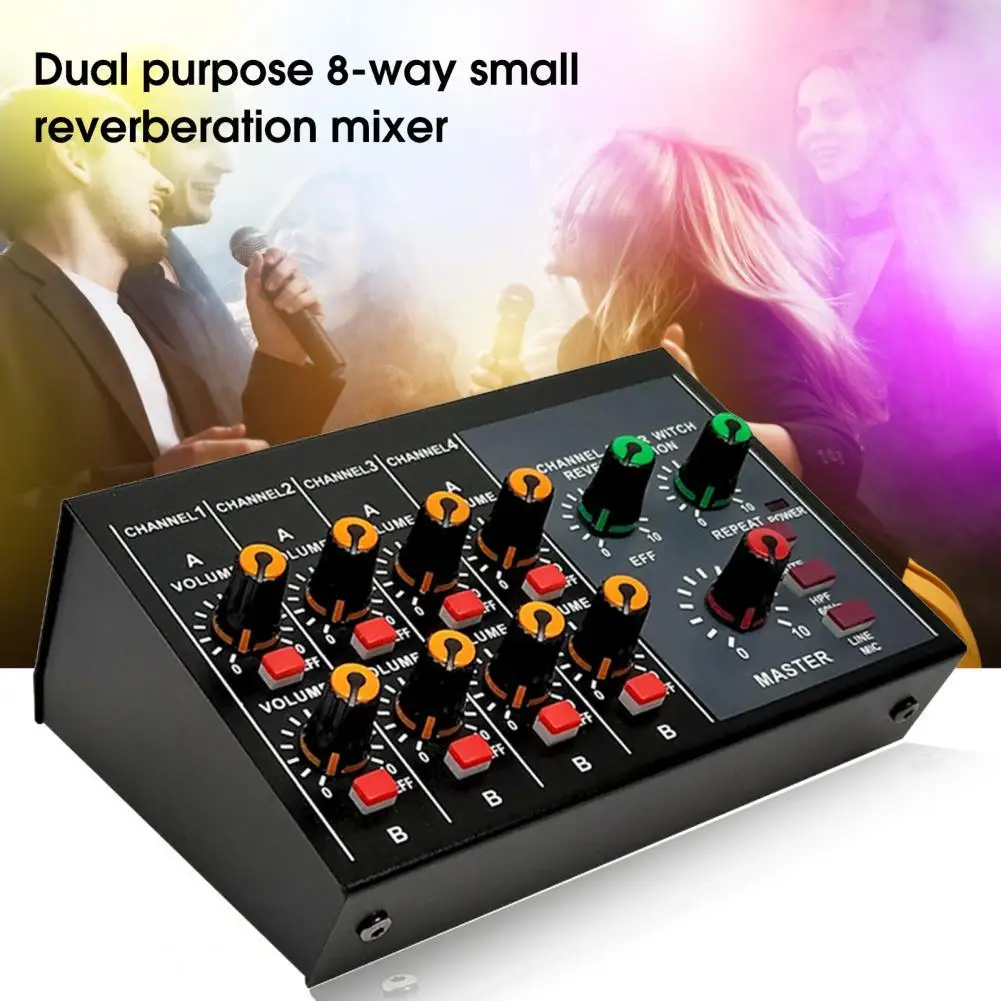 Portable Mixer Adjustable Audio Mixer 8 Channels 60Hz Audio Cutting Useful Clear Sound Microphone Mixer
Portable Mixer Adjustable Audio Mixer 8 Channels 60Hz Audio Cutting Useful Clear Sound Microphone Mixer