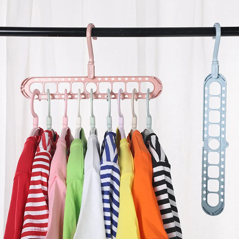 

Newest 9 in 1 Pant rack shelves Clothes Hangers Multi-functional Wardrobe Rotating Hanger Clothes organizer Drying Racks