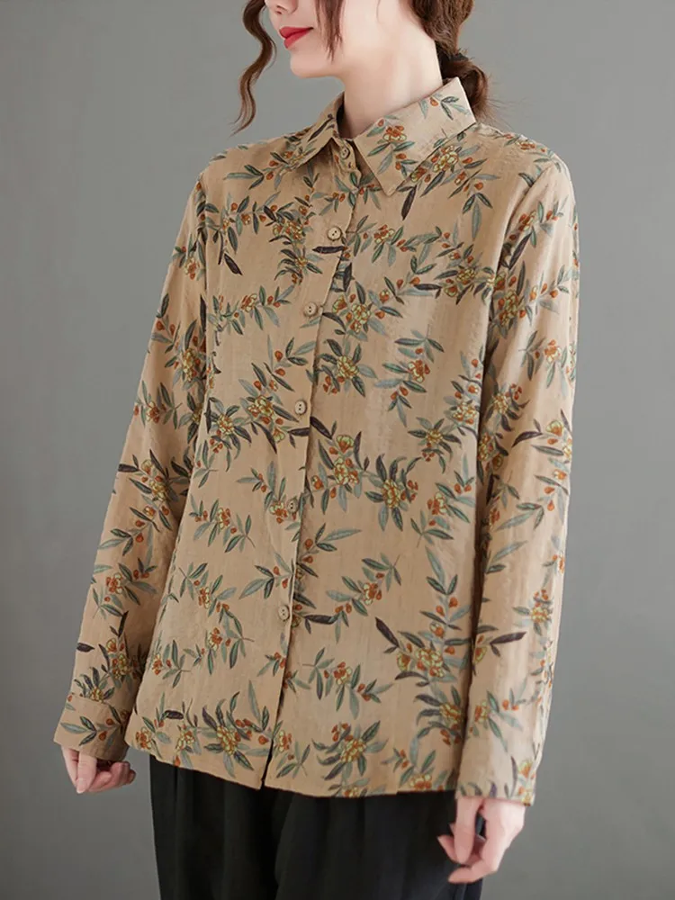 Women Casual Cotton Shirts New Arrival 2022 Spring Vintage Style Floral Print Loose Female Long Sleeve Tops Shirt B1620
Women Casual Cotton Shirts New Arrival 2022 Spring Vintage Style Floral Print Loose Female Long Sleeve Tops Shirt B1620