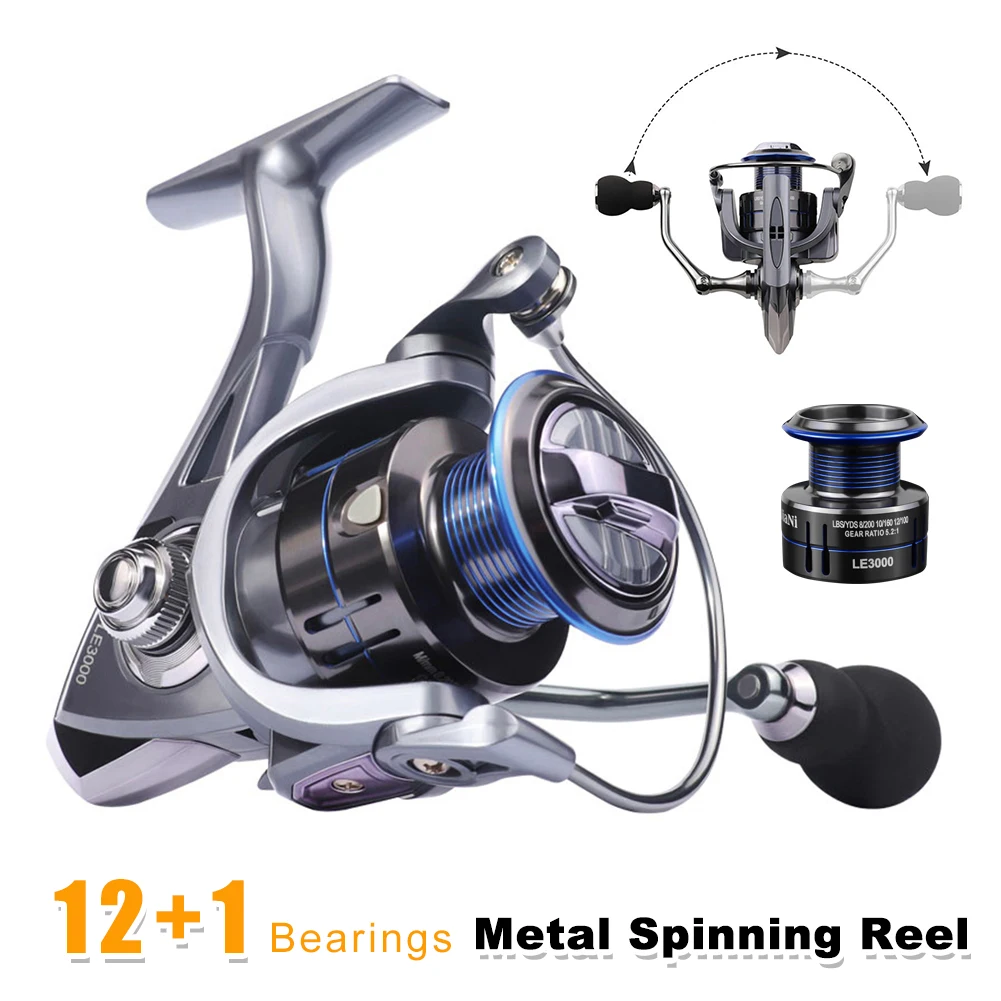 New Spinning Reels 1000-6000 8KG Fishing Reel Metal Spool Screw-in Handle Fishing Reel Coil for Carp Freshwater Saltwater Tackle
New Spinning Reels 1000-6000 8KG Fishing Reel Metal Spool Screw-in Handle Fishing Reel Coil for Carp Freshwater Saltwater Tackle