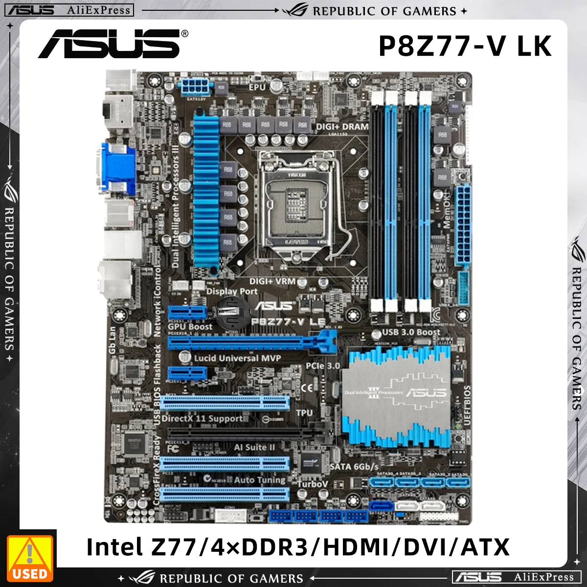 Материнская плата LGA 1155 ASUS P8Z77-V LK Intel Z77 4 × DDR3 32 Гб PCI-E 3,0 USB3.0 HDMI ATX для Core i3-3250 cpu
Материнская плата LGA 1155 ASUS P8Z77-V LK Intel Z77 4 × DDR3 32 Гб PCI-E 3,0 USB3.0 HDMI ATX для Core i3-3250 cpu