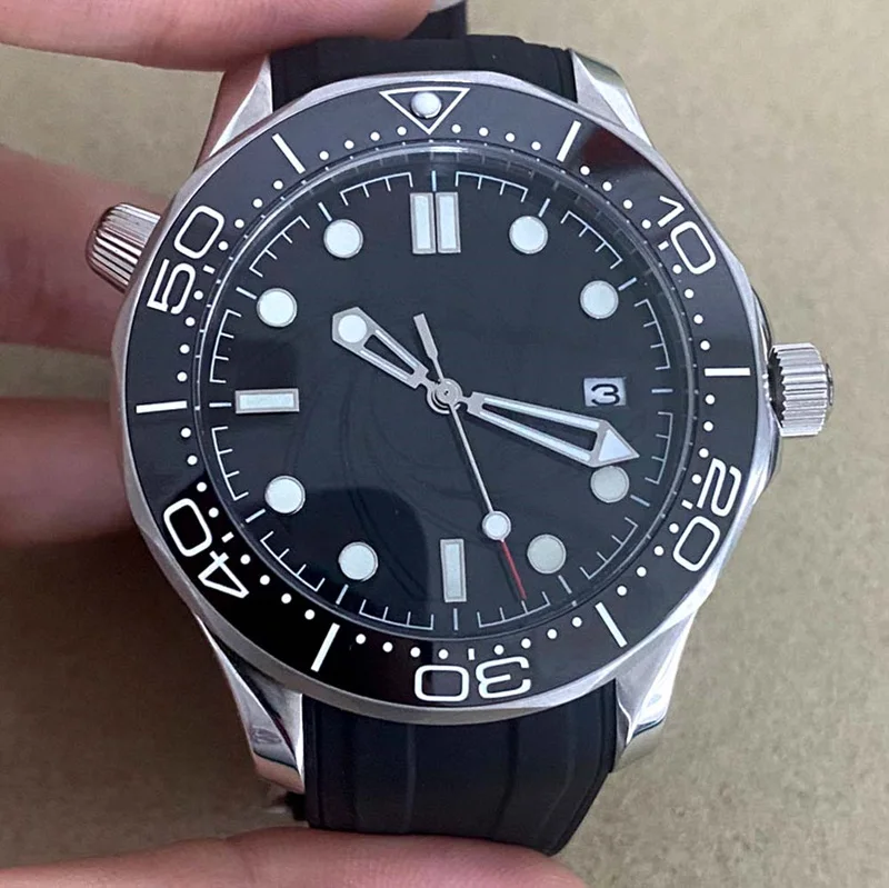 Роскошные мужские часы Seamaster NH35 с подсветкой 42 мм автоматические механические