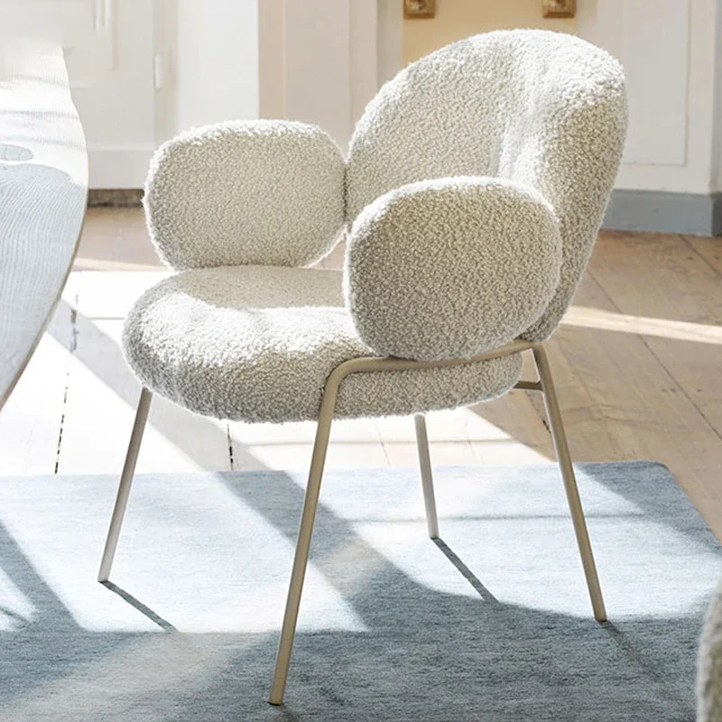 Craftsmanship Italian Minimalist Designer Dining Chair Light Luxury Lamb Fleece Dressing Chair with Armrest Backrest
Craftsmanship Italian Minimalist Designer Dining Chair Light Luxury Lamb Fleece Dressing Chair with Armrest Backrest
