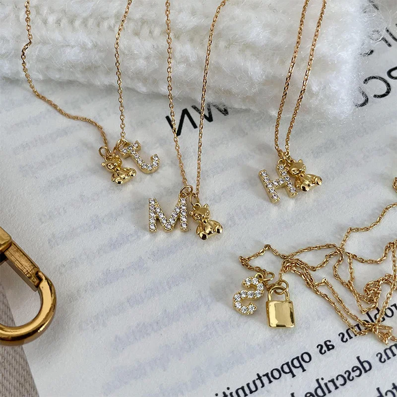 Minar Charming Multi Styles CZ Zirconia Letter Pendant Necklaces for Women Gold Color O-Chain Bear Lock Choker Necklace Jewelry
Minar Charming Multi Styles CZ Zirconia Letter Pendant Necklaces for Women Gold Color O-Chain Bear Lock Choker Necklace Jewelry