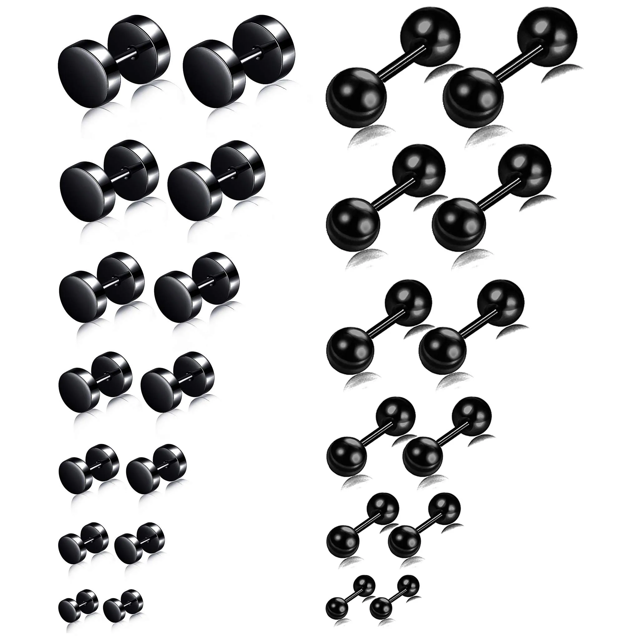 7 Pairs Stainless Steel Ball Stud Earrings Barbell Cartilage Tragus Helix Ear Piercing For Men Women 2-8mm Silver Black
7 Pairs Stainless Steel Ball Stud Earrings Barbell Cartilage Tragus Helix Ear Piercing For Men Women 2-8mm Silver Black