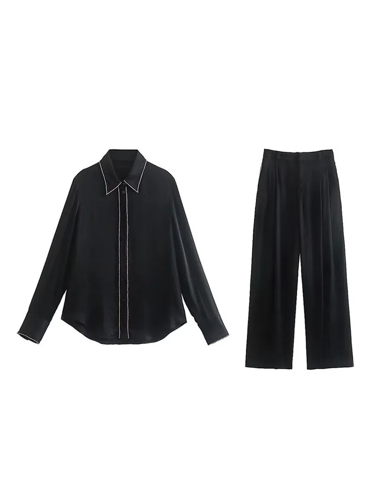 PB&ZA 2731306 Women 2022 New Fashion Bright drill decorate Silk satin texture Blouses Long Sleeve Female Shirts Tops 2731/306
PB&ZA 2731306 Women 2022 New Fashion Bright drill decorate Silk satin texture Blouses Long Sleeve Female Shirts Tops 2731/306