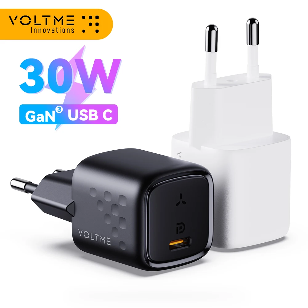 

VOLTME Super Si 30W GaN Fast Charger For iPhone 14 Pro Max PD USB C Charger Quick Charge 4.0 For Xiaomi Huawei Phone Charger
