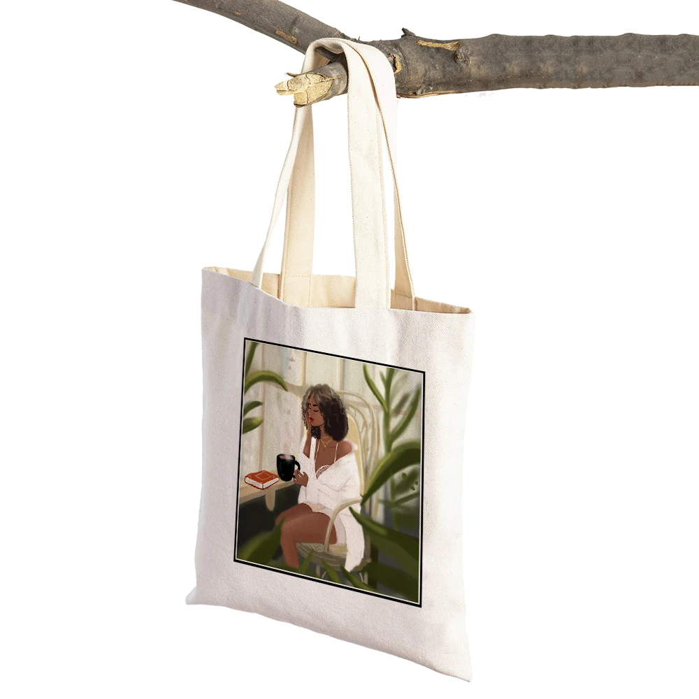Africa Black Girl Women Canvas Shopper Bags Ocean Landscape Travel Tote Handbag Cartoon Beautiful Lady Foldable Shopping Bag
Africa Black Girl Women Canvas Shopper Bags Ocean Landscape Travel Tote Handbag Cartoon Beautiful Lady Foldable Shopping Bag