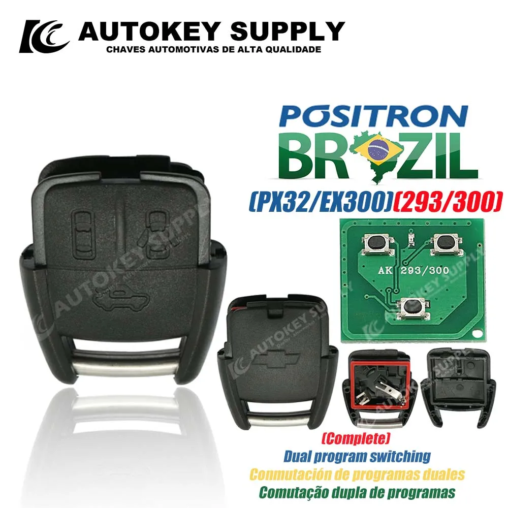 Autokeysupply AKBPCP138 Двойная программа (293/300) Охранная сигнализация 3-кнопочное
