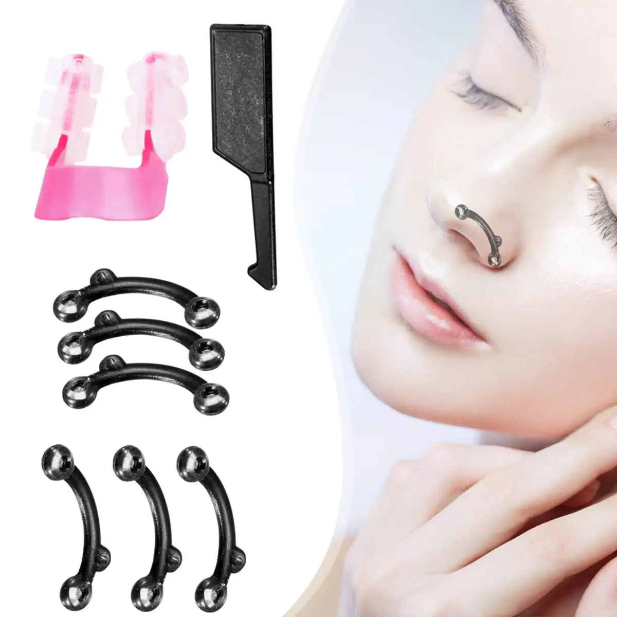 6Pcs/Set Beauty Nose Clip Corrector Massage Tool Nose Up Lifting Shaping Clip Clipper Shaper Bridge Straightening No Pain 3 Size
6Pcs/Set Beauty Nose Clip Corrector Massage Tool Nose Up Lifting Shaping Clip Clipper Shaper Bridge Straightening No Pain 3 Size