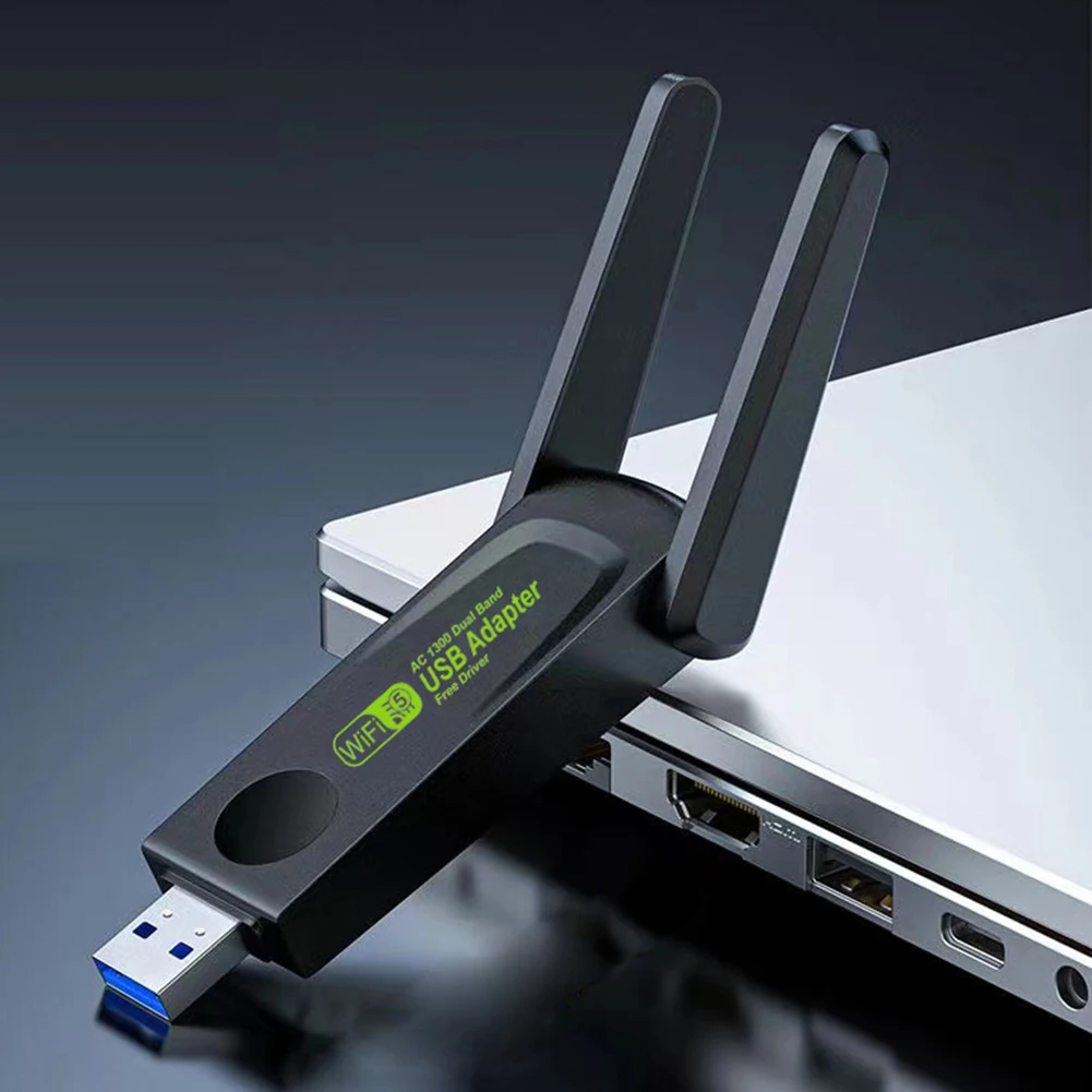 

USB Сетевая карта 1300 Мбит/с, внешняя антенна 2,4 ГГц 5 ГГц, двухдиапазонный беспроводной ключ, сетевая карта с поддержкой WindowsXP/7/8/8.1/10