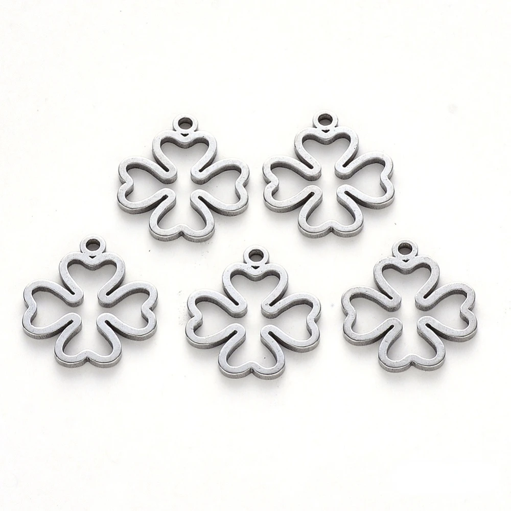 10 шт. подвески из нержавеющей стали 304, лазерная резка, клевер, нержавеющая сталь, цвет 16x14x1 мм, отверстие: 1,4 мм 
10 шт. подвески из нержавеющей стали 304, лазерная резка, клевер, нержавеющая сталь, цвет 16x14x1 мм, отверстие: 1,4 мм