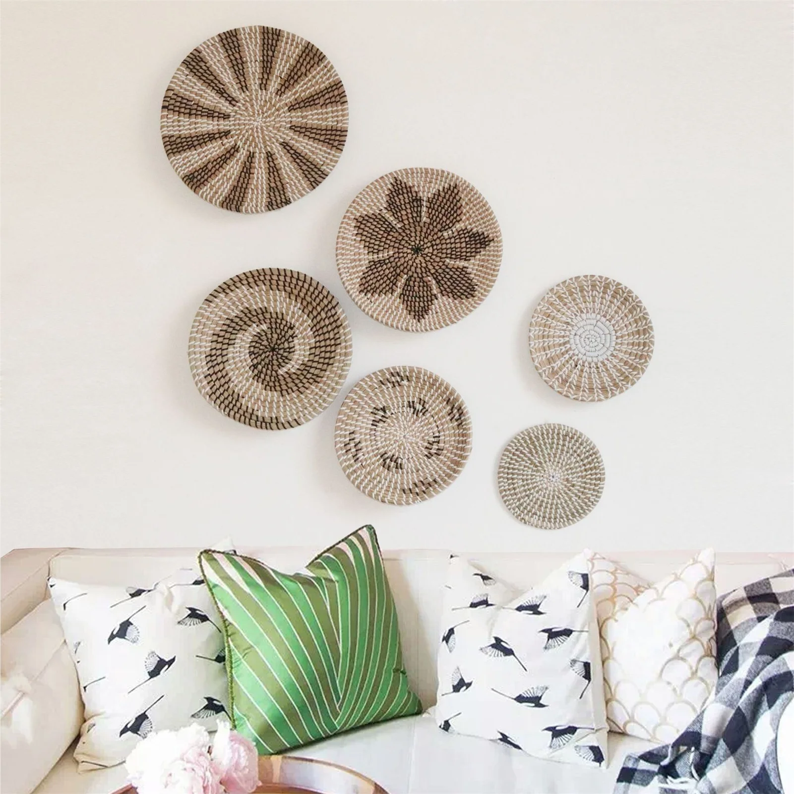 6pcs Hanging Woven Wall Basket Decor Seagrass Baskets Wall Decor Rattan Decor for Boho Wall Art Round Wicker Decorative Tray
6pcs Hanging Woven Wall Basket Decor Seagrass Baskets Wall Decor Rattan Decor for Boho Wall Art Round Wicker Decorative Tray