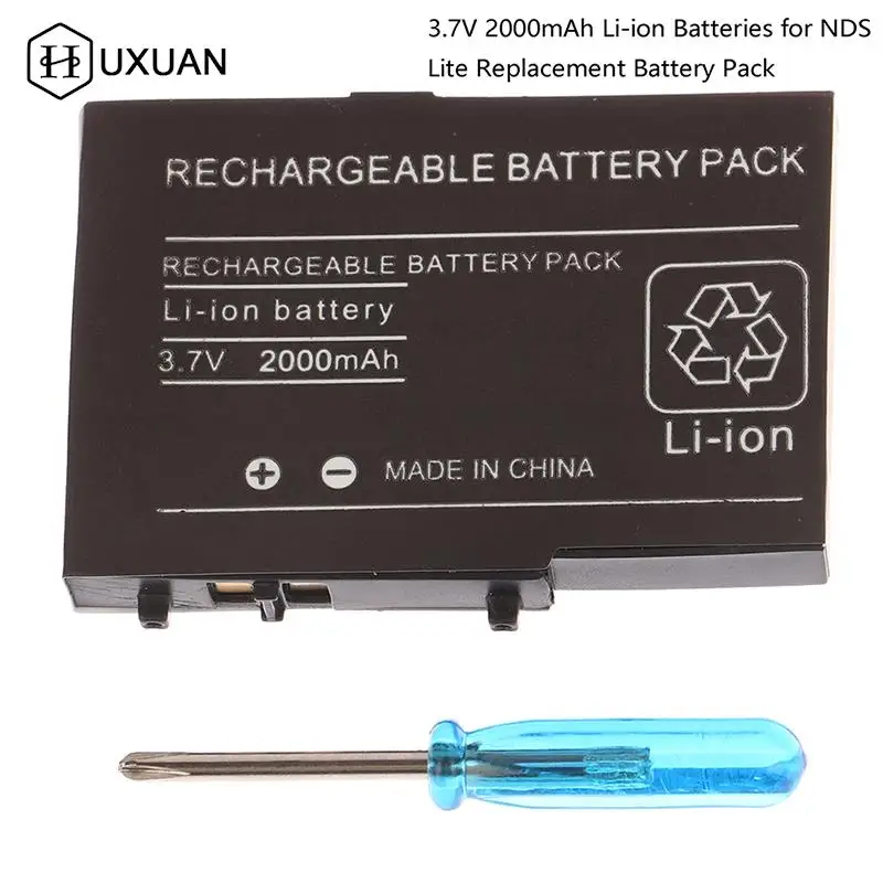 

2000mAh 3.7V Rechargeable Lithium Li-ion Batteries With Screwdriver Tool For Nintendo NDSL DSL NDS Lite Replacement Battery Pack