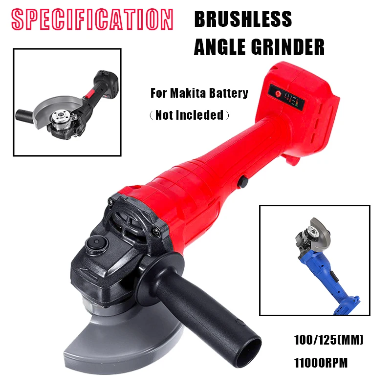 18V 800W 125mm Brushless Cordless Impact Angle Grinder Home Power Tool Cutting Machine Polisher Without For Makita 18V Battery
18V 800W 125mm Brushless Cordless Impact Angle Grinder Home Power Tool Cutting Machine Polisher Without For Makita 18V Battery