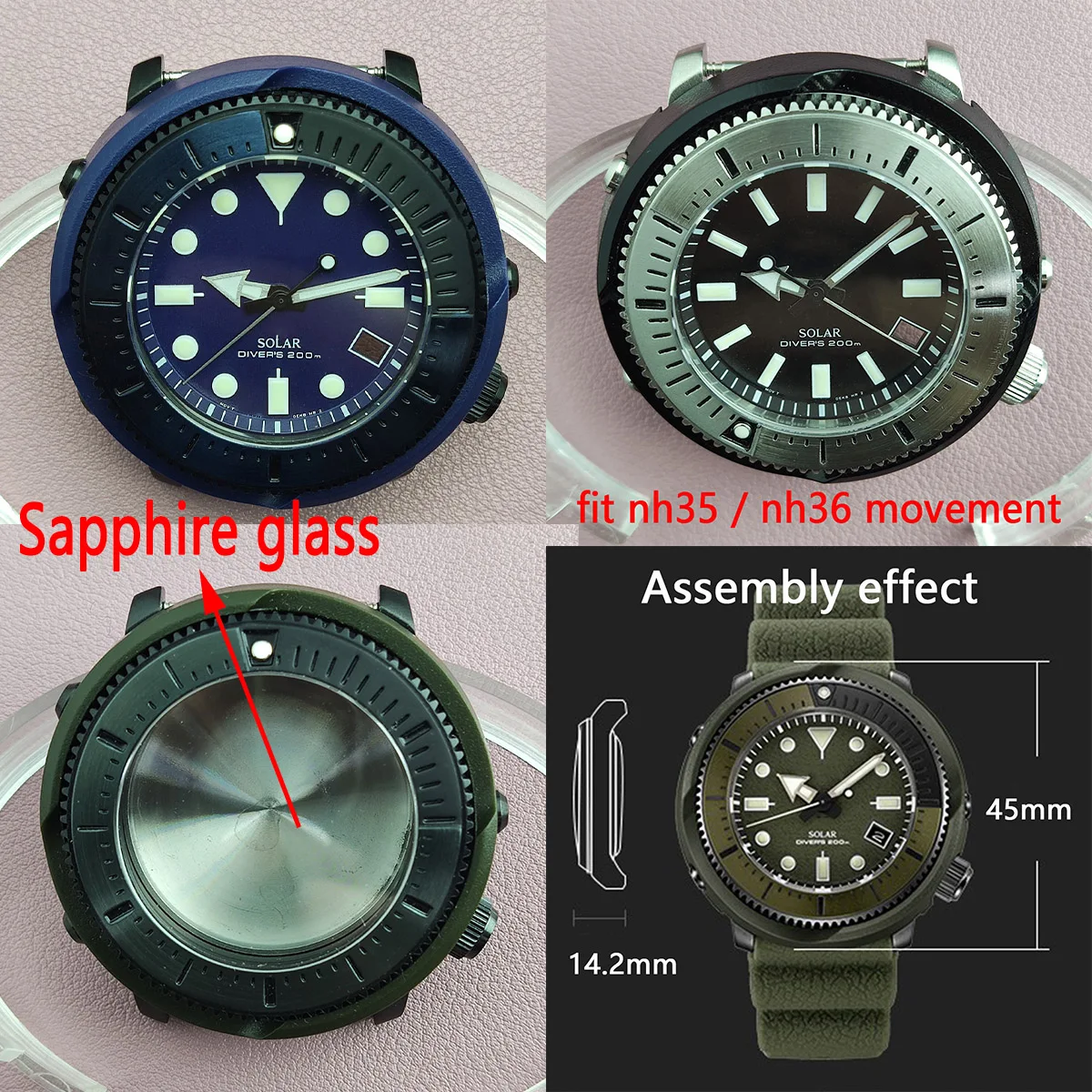 nh35 case nh35 s dial 45mm sapphire glass Watch case Accessories parts fit nh36 nh35 movement
nh35 case nh35 s dial 45mm sapphire glass Watch case Accessories parts fit nh36 nh35 movement