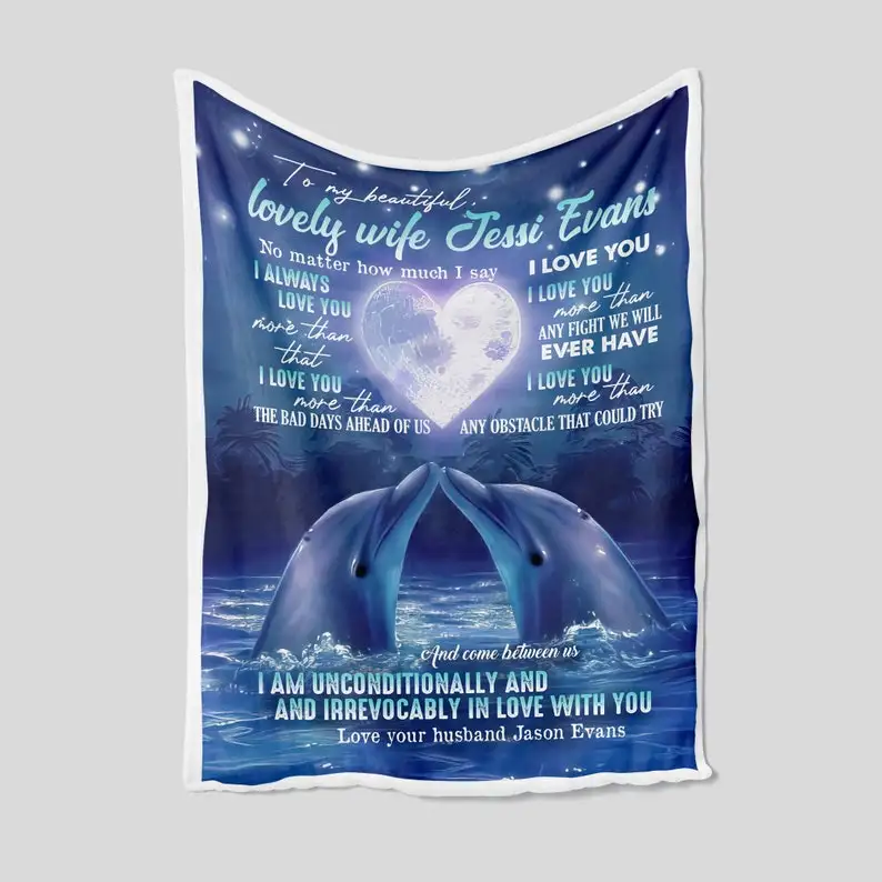 To My Wife Blanket, Personalized Name Blanket, Dolphin Blanket, Family Throw Blanket, Gift For Wife, Couple Blankets,
To My Wife Blanket, Personalized Name Blanket, Dolphin Blanket, Family Throw Blanket, Gift For Wife, Couple Blankets,