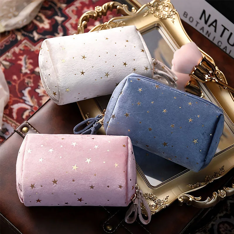 Women Star Decoration Cosmetic Bag Soft Velvet Make Up Storage Bag Travel Makeup Toiletry Package Bag Organizer Pouch Case
Women Star Decoration Cosmetic Bag Soft Velvet Make Up Storage Bag Travel Makeup Toiletry Package Bag Organizer Pouch Case